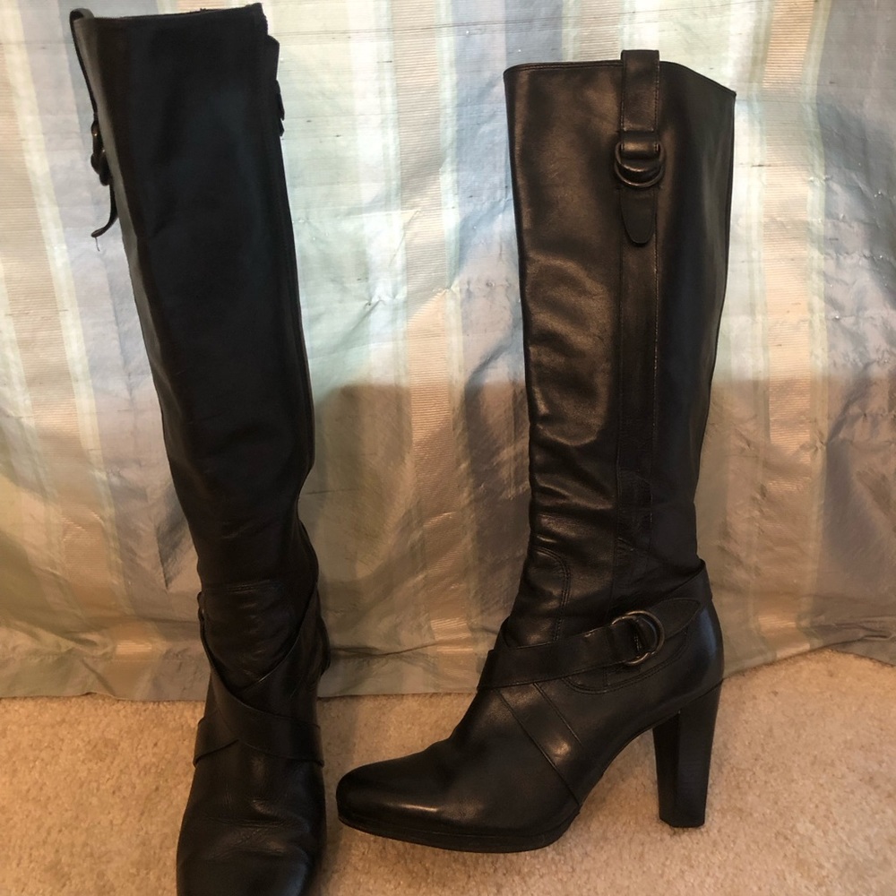 Nike Air Black Leather High Heel Boot 8B